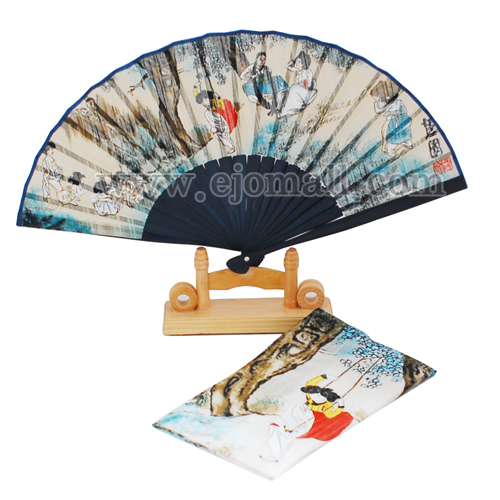 (2종)수공예민속 모시부채+손수건(단오풍정)